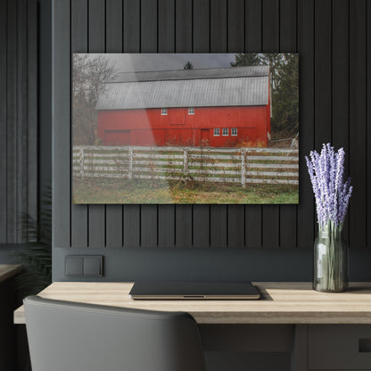 U R There Photography Corralled Red Rustic Farmhouse Acrylic Wall Print