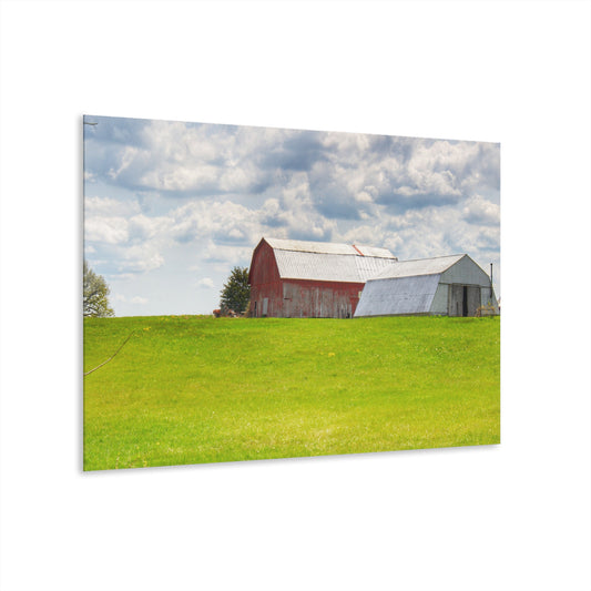 U R There Photography Henderson Hilltop Red Rustic Farmhouse Acrylic Wall Print