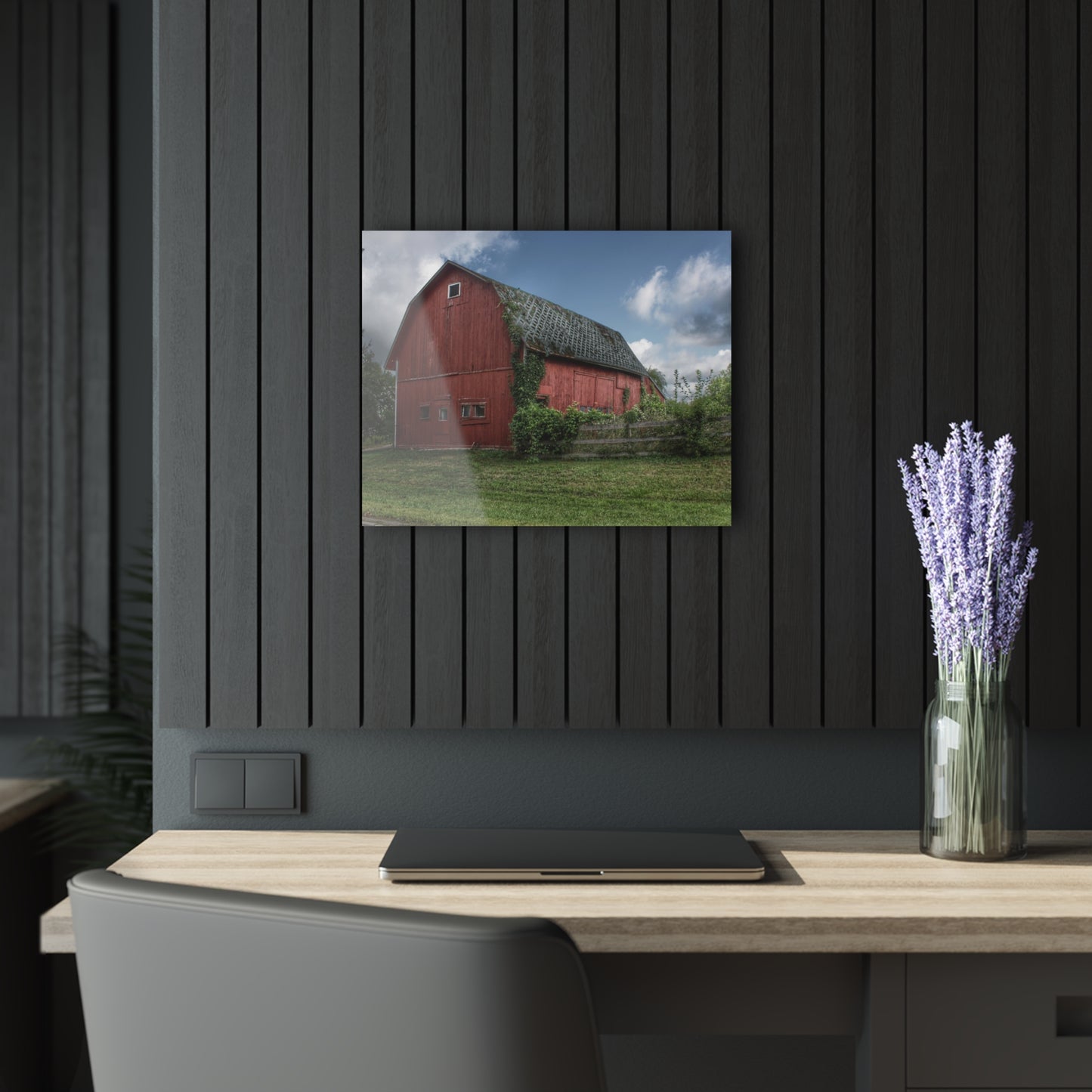 U R There Photography Hegal Road Old Red I Rustic Farmhouse Acrylic Wall Print