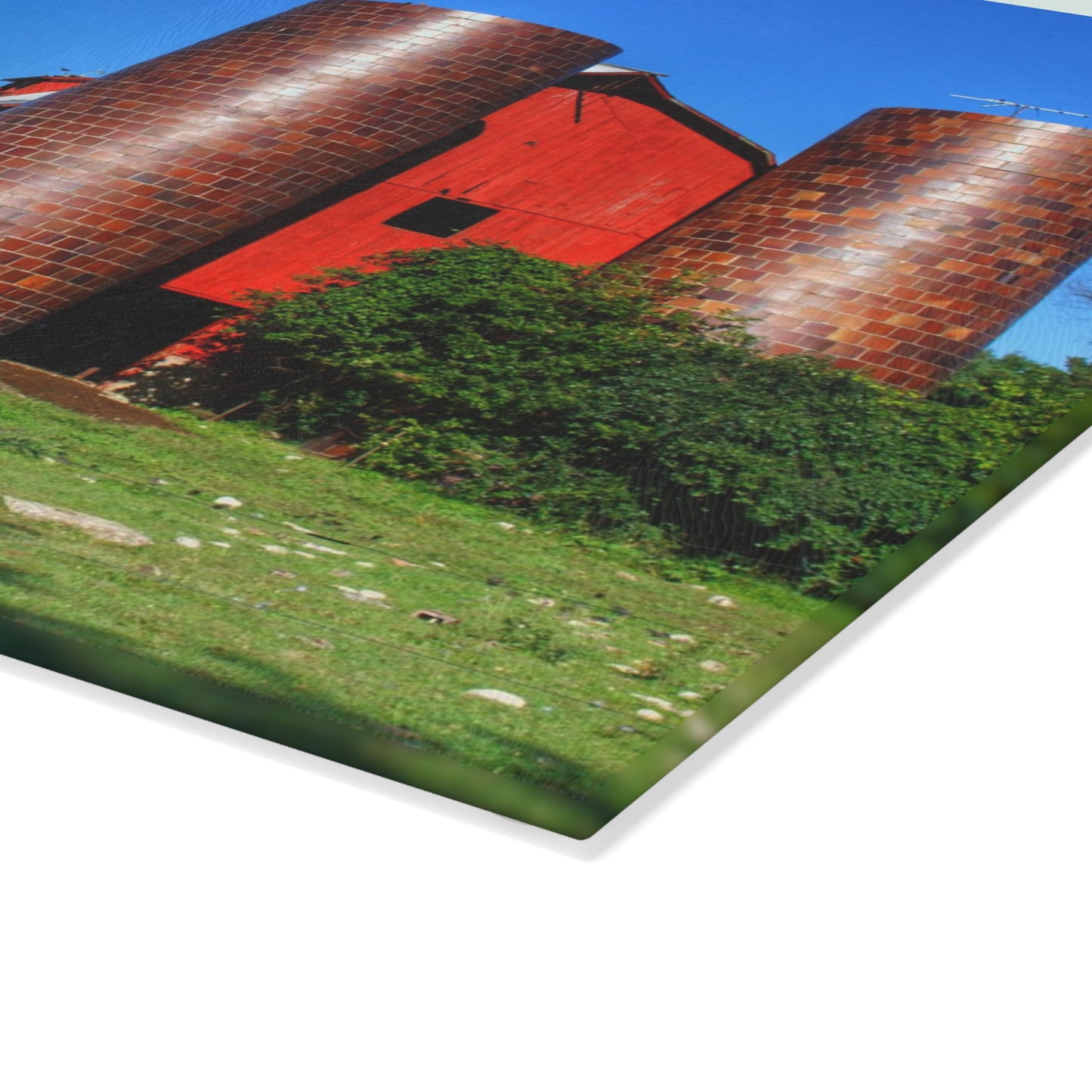 U R There Photography Baldwin Red I Rustic Farmhouse Tempered-Glass Cutting Board