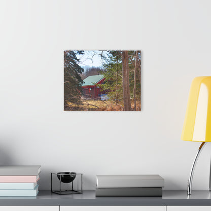 U R There Photography Bordman Road Hidden Red Rustic Farmhouse Acrylic Wall Print
