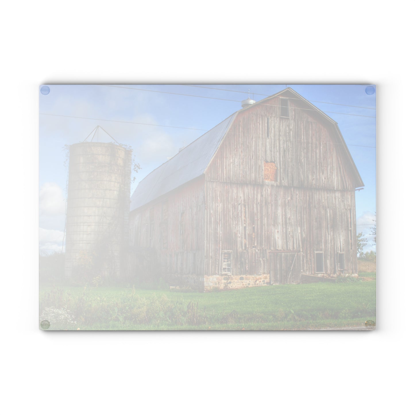 U R There Photography North Irish Red II Rustic Farmhouse Tempered-Glass Cutting Board