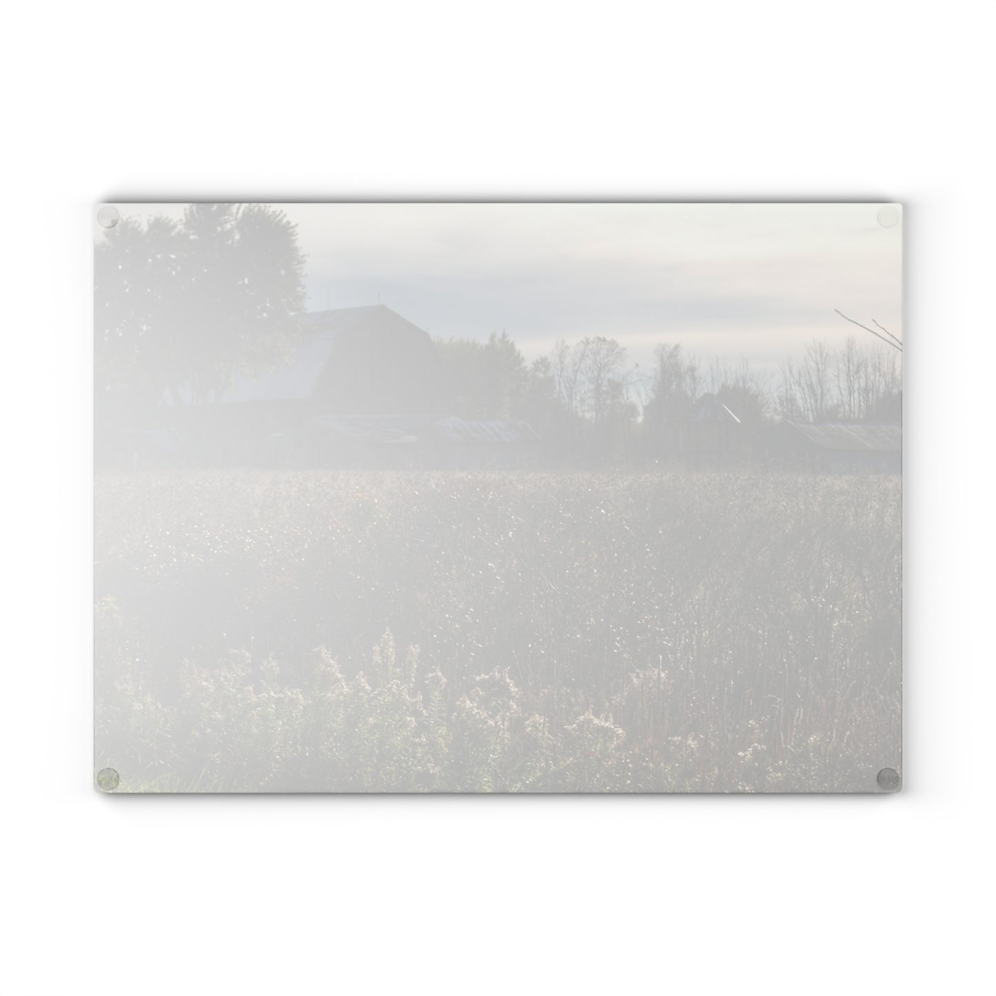 U R There Photography Brown City Road Red Rustic Farmhouse Tempered-Glass Cutting Board