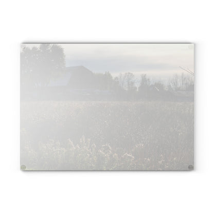U R There Photography Brown City Road Red Rustic Farmhouse Tempered-Glass Cutting Board