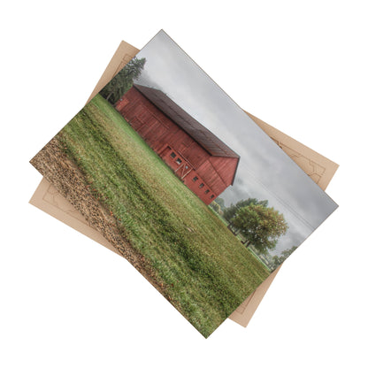 U R There Photography Birch Road Red Rustic Farmhouse Decorative Ceramic Tile