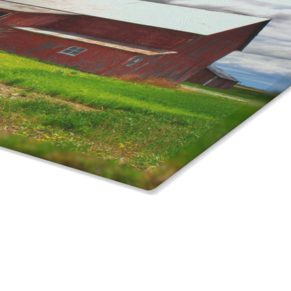 U R There Photography Rescue Road Reds Rustic Farmhouse Tempered-Glass Cutting Board