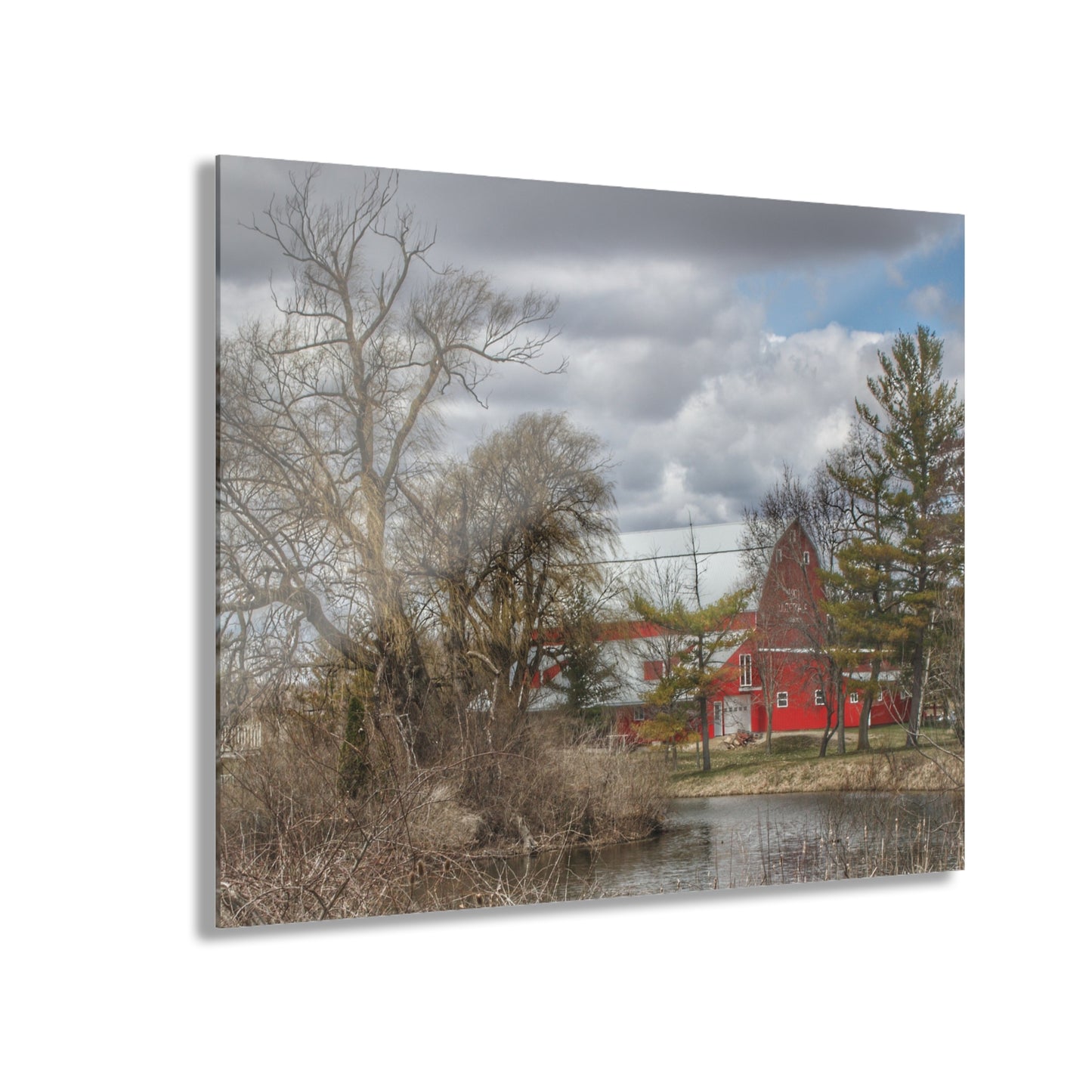 U R There Photography Hadley Road Hidden Red Rustic Farmhouse Acrylic Wall Print