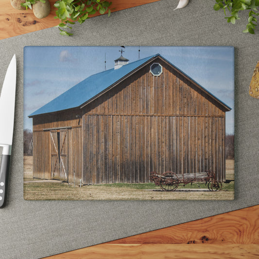 U R There Photography Barn and Buggy Rustic Farmhouse Tempered-Glass Cutting Board