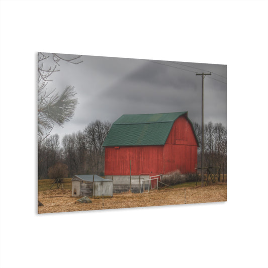 U R There Photography Daley Road Red III Rustic Farmhouse Acrylic Wall Print