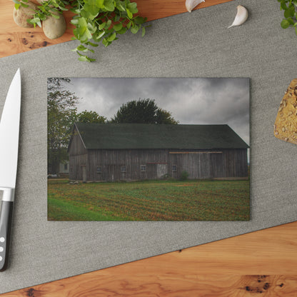 U R There Photography Weaver Road Grey Rustic Farmhouse Tempered-Glass Cutting Board