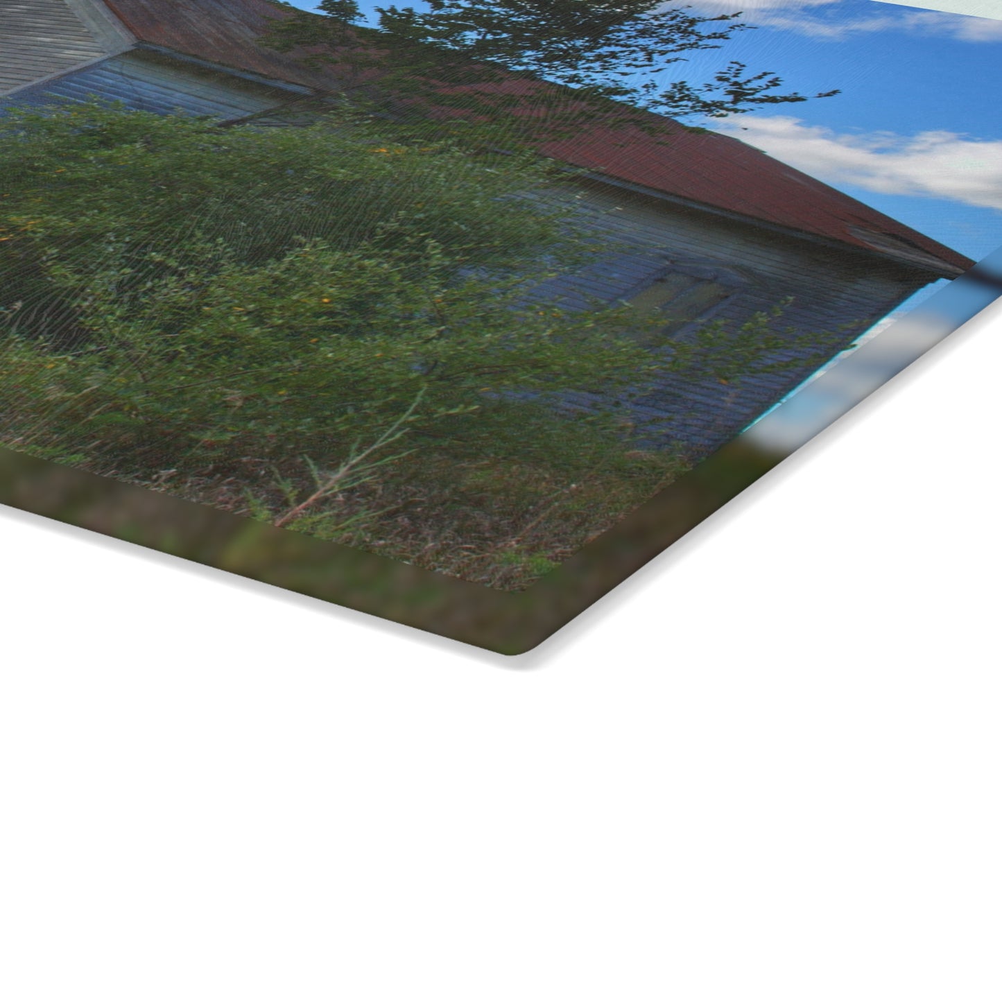 U R There Photography Mound Road Schoolhouse Rustic Farmhouse Tempered-Glass Cutting Board