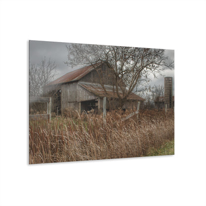 U R There Photography Grey Saltbox Rustic Farmhouse Acrylic Wall Print