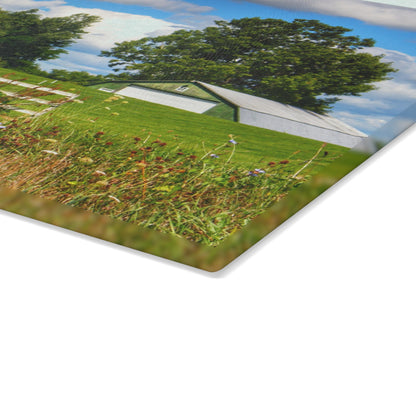 U R There Photography Hough Road Greens Rustic Farmhouse Tempered-Glass Cutting Board