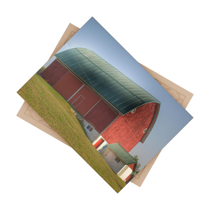 U R There Photography Barnes Road Red Rustic Farmhouse Decorative Ceramic Tile