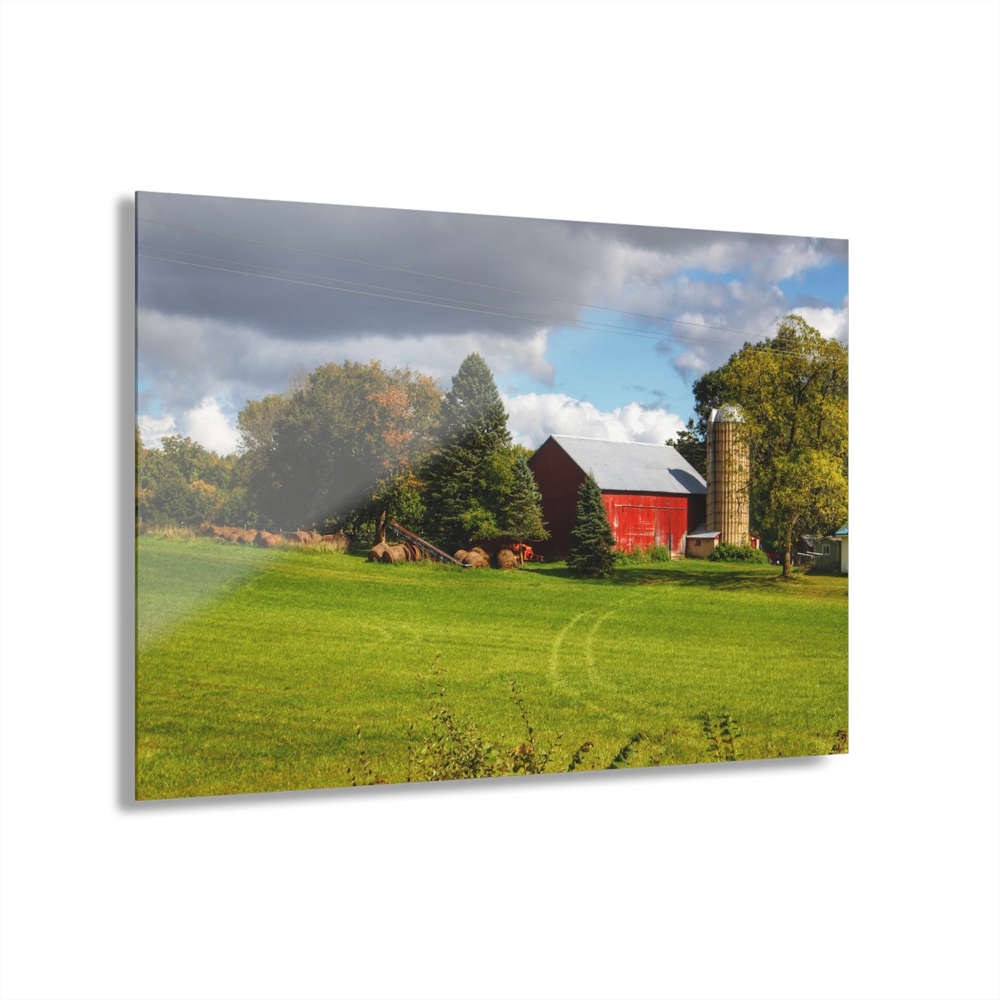 U R There Photography Columbiaville Road Red II Rustic Farmhouse Acrylic Wall Print