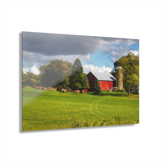 U R There Photography Columbiaville Road Red II Rustic Farmhouse Acrylic Wall Print