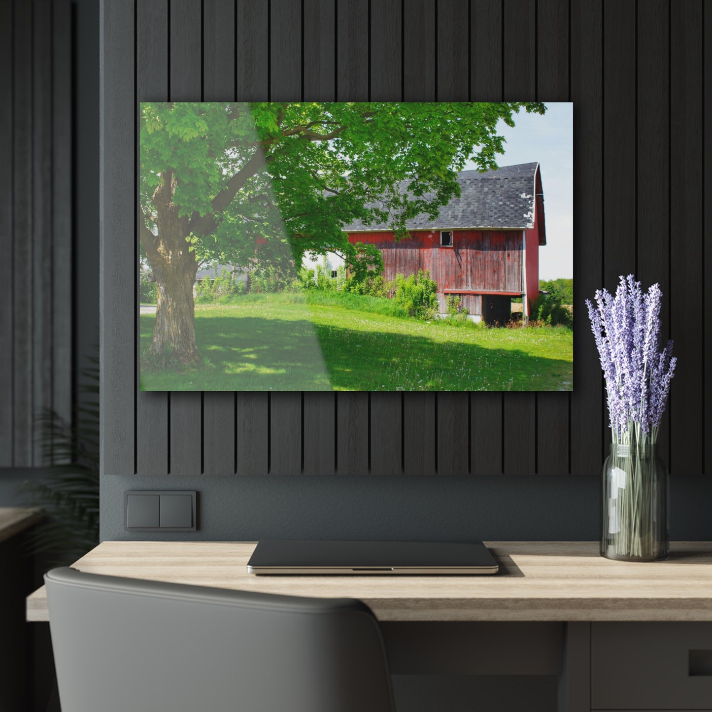 U R There Photography Colwood Road Red Rustic Farmhouse Acrylic Wall Print