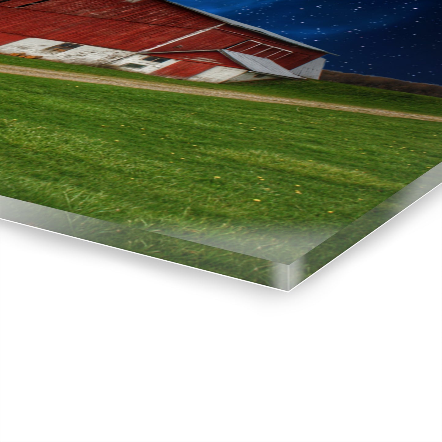 U R There Photography Fostoria Red in the Moonlight Rustic Farmhouse Acrylic Wall Print