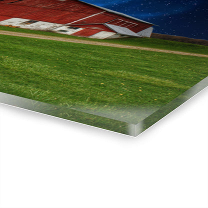 U R There Photography Fostoria Red in the Moonlight Rustic Farmhouse Acrylic Wall Print