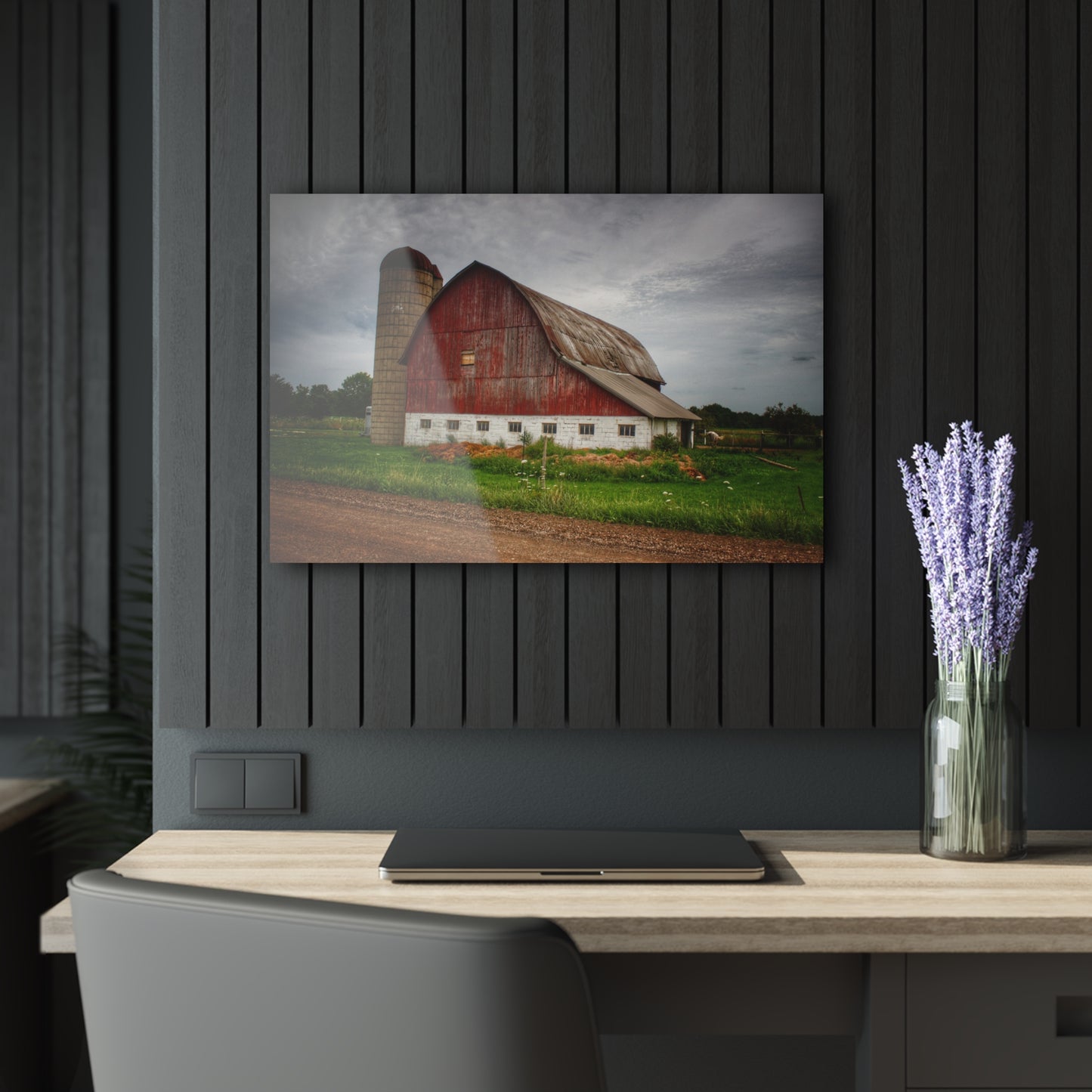 U R There Photography Washburn Road Red Rustic Farmhouse Acrylic Wall Print