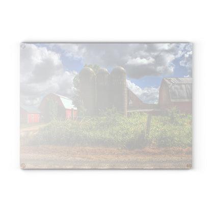 U R There Photography Shelby Red II Rustic Farmhouse Tempered-Glass Cutting Board