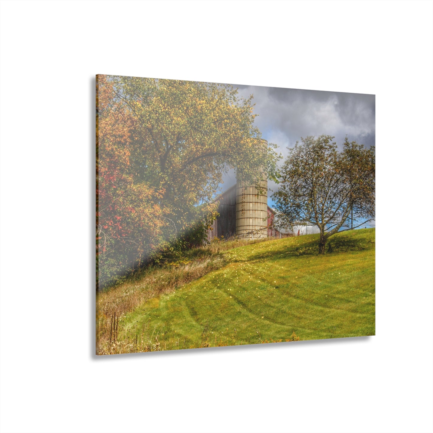 U R There Photography M-24 Hilltop Grey Rustic Farmhouse Acrylic Wall Print