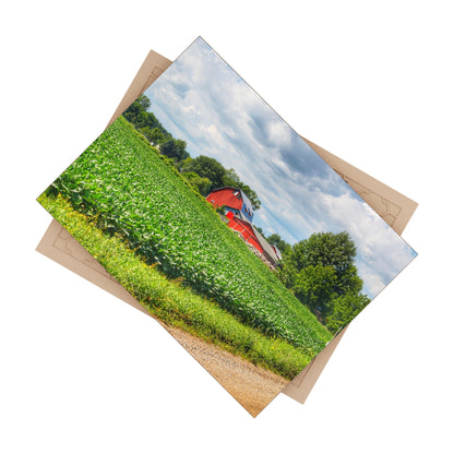 U R There Photography Block Road Reds Rustic Farmhouse Decorative Ceramic Tile