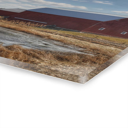 U R There Photography Fisher Road Red Rustic Farmhouse Acrylic Wall Print