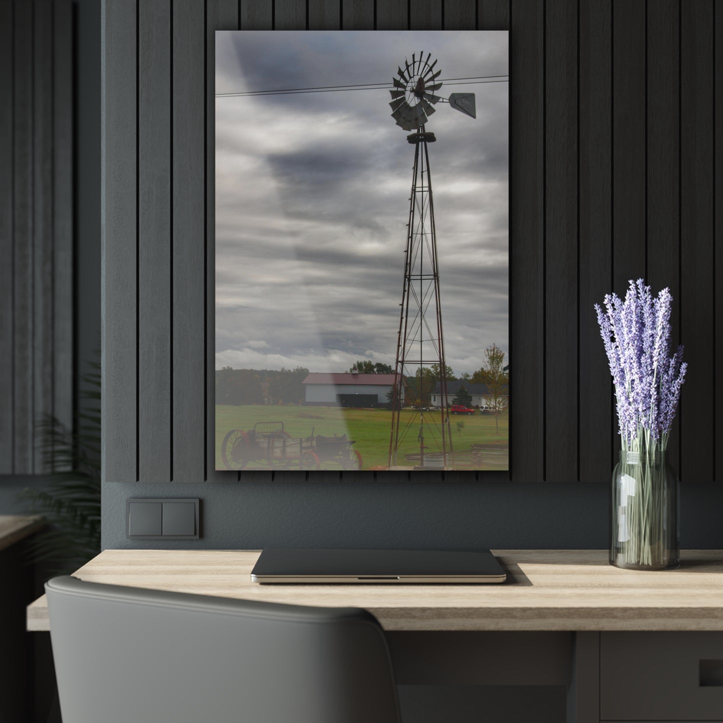 U R There Photography Valentine Road Windmill Rustic Farmhouse Acrylic Wall Print