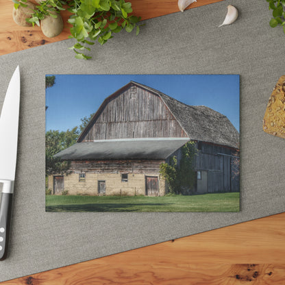 U R There Photography Snover Old Grey Rustic Farmhouse Tempered-Glass Cutting Board