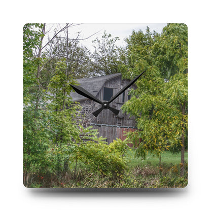 U R There Photography Hayes Road Hidden I Rustic Farmhouse Acrylic Analog Wall Clock