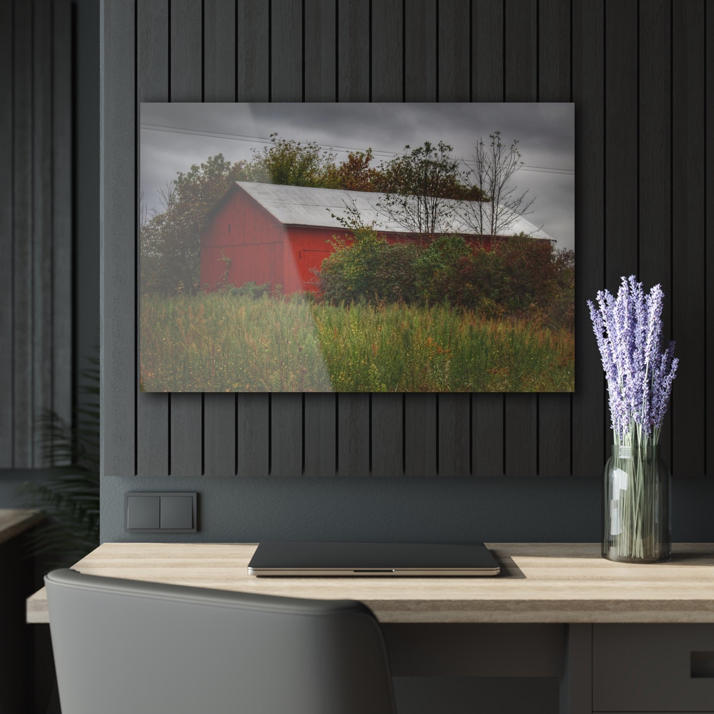 U R There Photography Willard Road Red I Rustic Farmhouse Acrylic Wall Print