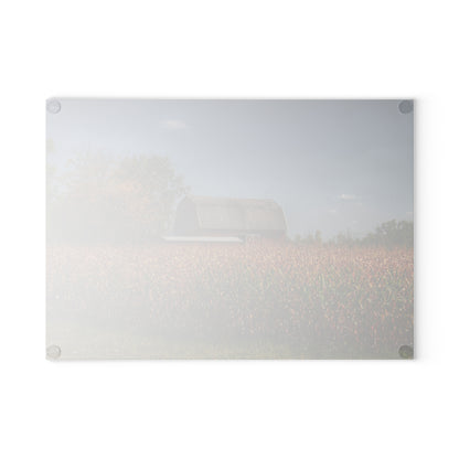 U R There Photography Clifford Road Red III Rustic Farmhouse Tempered-Glass Cutting Board