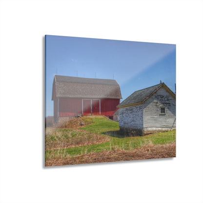 U R There Photography Hurd Corners Red and Little White Rustic Farmhouse Acrylic Wall Print