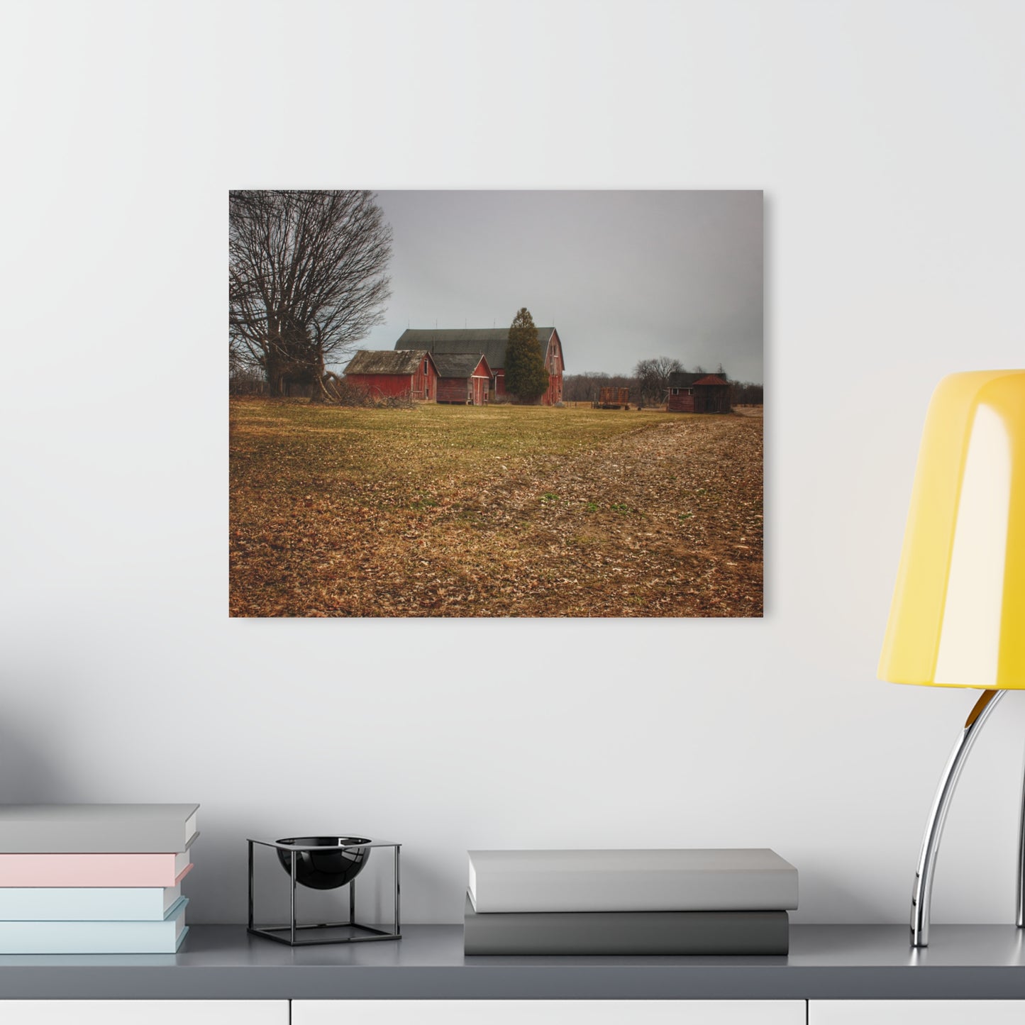 U R There Photography Wilder Road Reds in Spring Rustic Farmhouse Acrylic Wall Print