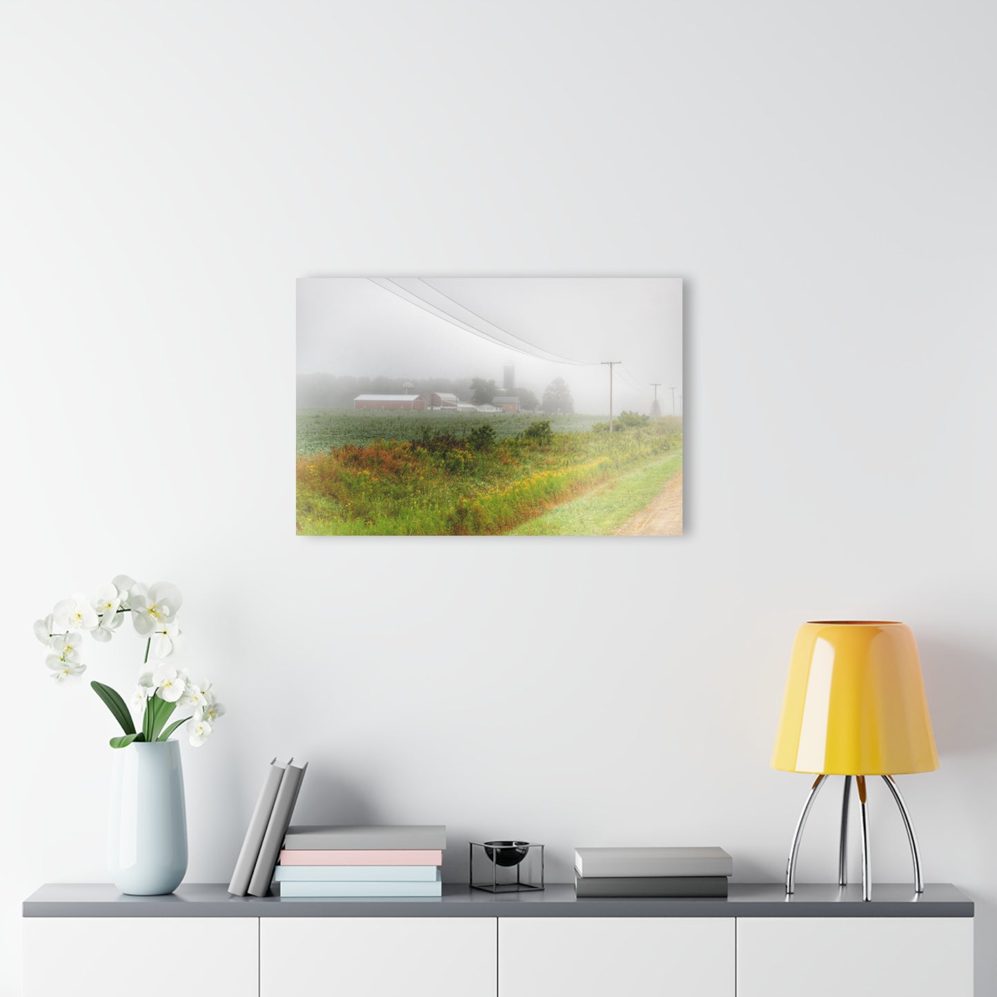 U R There Photography Beyond the Fog Rustic Farmhouse Acrylic Wall Print