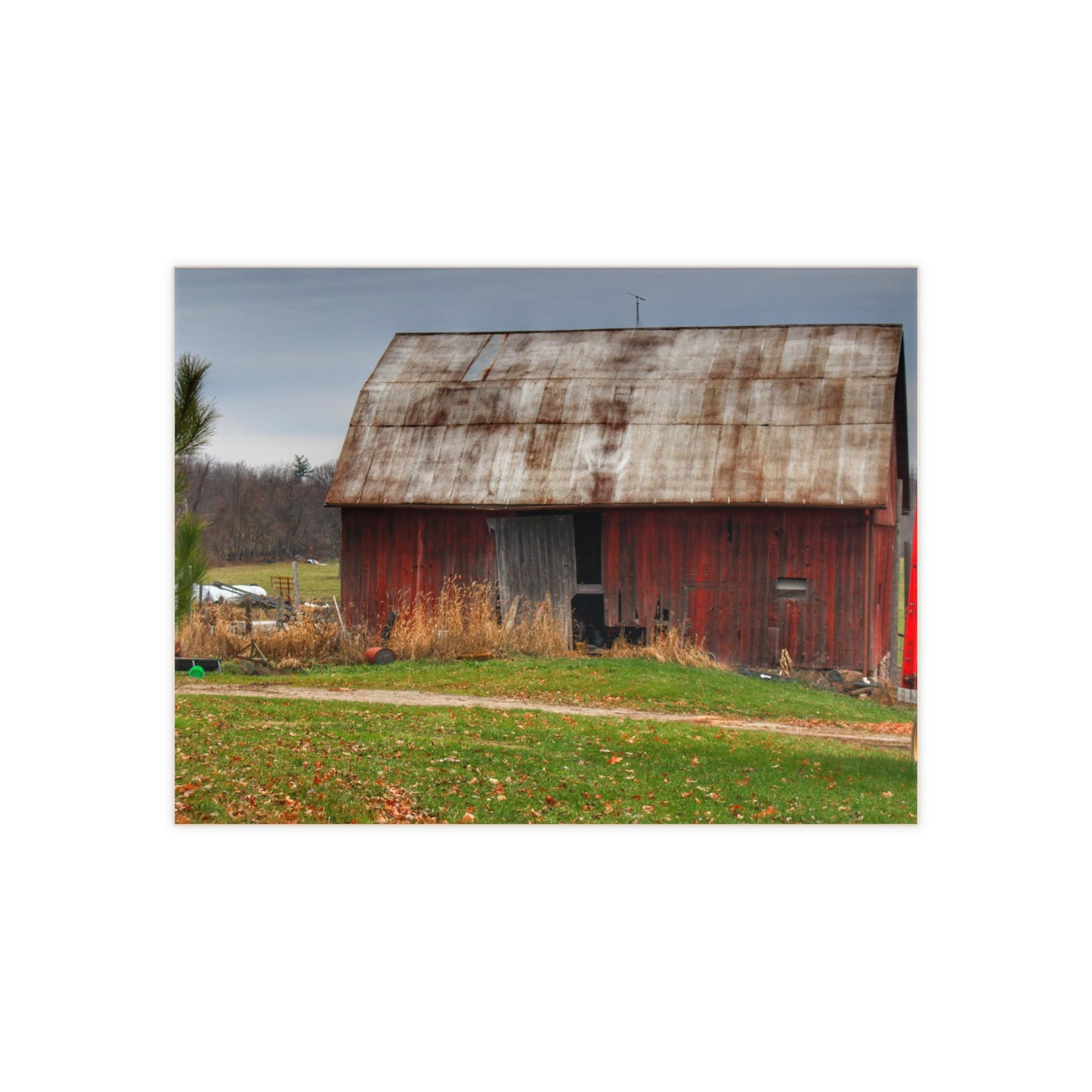 U R There Photography Castle Road Relic Red Rustic Farmhouse Decorative Ceramic Tile