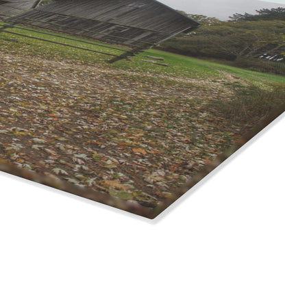 U R There Photography Wilder Road Greys II Rustic Farmhouse Tempered-Glass Cutting Board