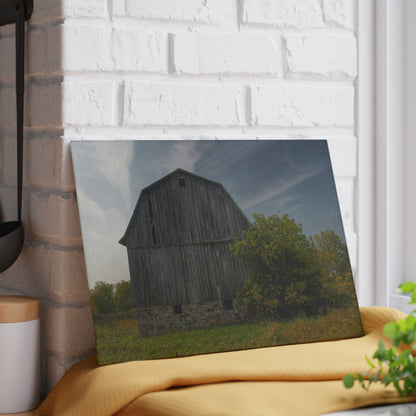 U R There Photography Cat Lake Grey I Rustic Farmhouse Tempered-Glass Cutting Board