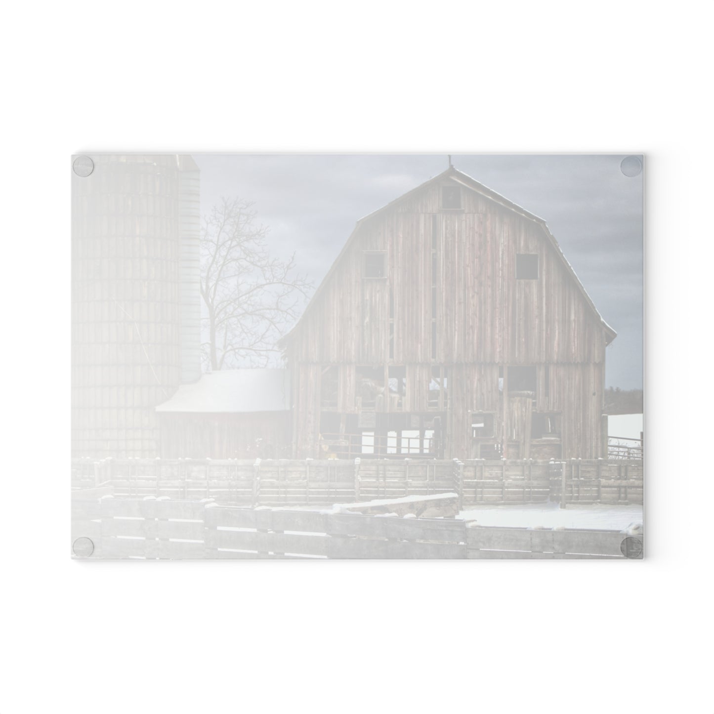 U R There Photography Old Marathon Rustic Farmhouse Tempered-Glass Cutting Board