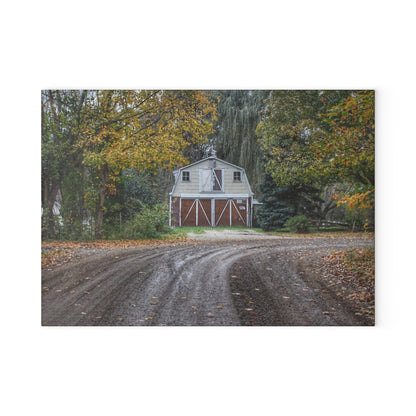U R There Photography Barn at the Bend Rustic Farmhouse Tempered-Glass Cutting Board