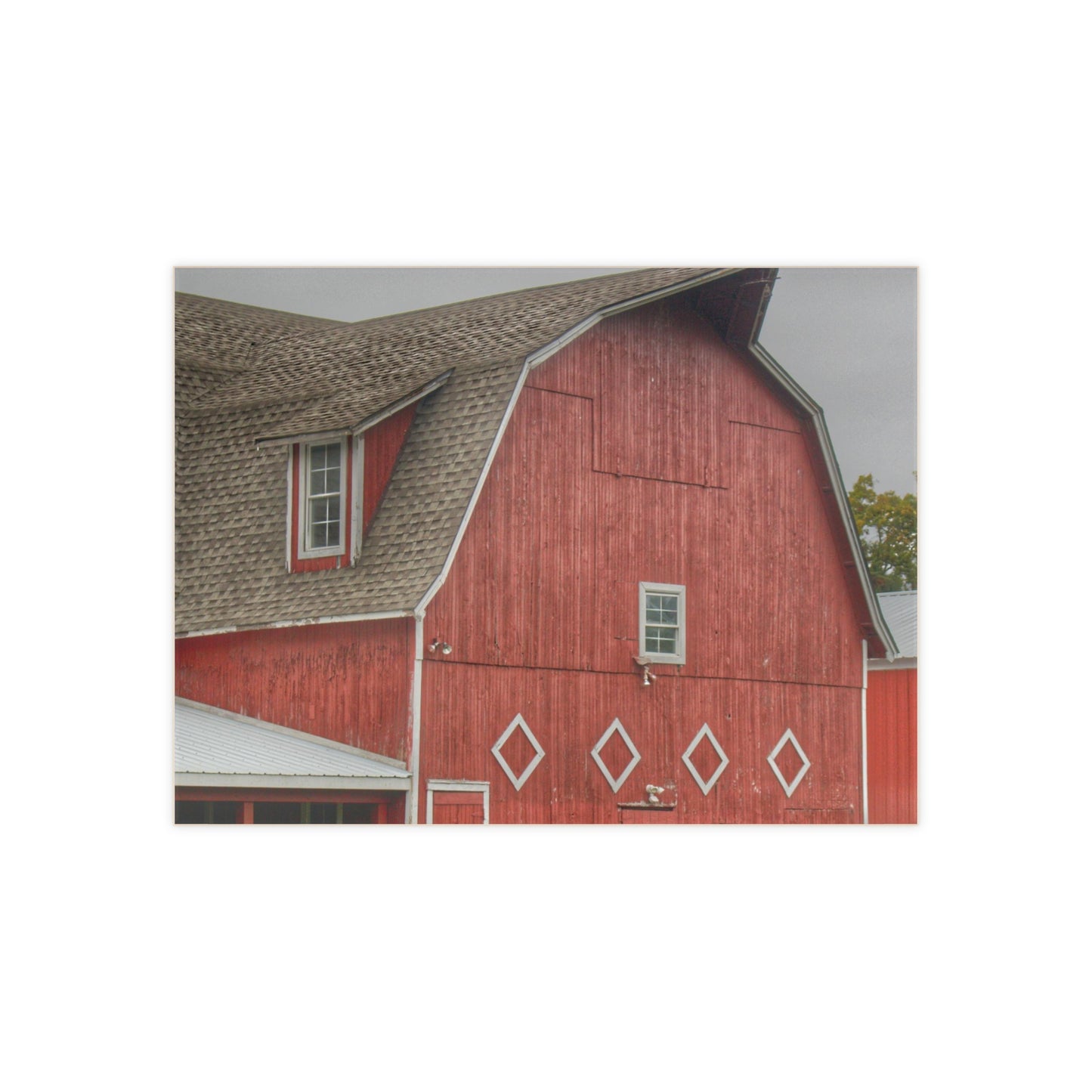 U R There Photography Brauer Road Red Rustic Farmhouse Decorative Ceramic Tile