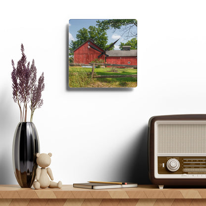 U R There Photography Hollow Corners Star Barn Rustic Farmhouse Acrylic Analog Wall Clock