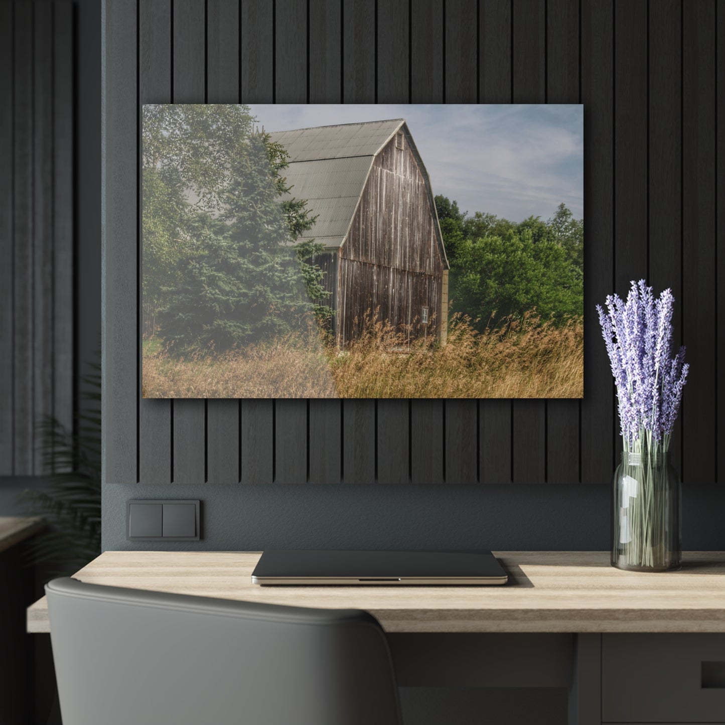 U R There Photography Seymour Lake Road Hidden Grey Rustic Farmhouse Acrylic Wall Print