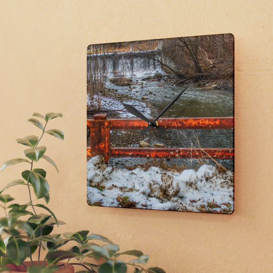 Rustic Farmhouse Wall Clock featuring Piersonville Road Dam