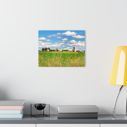 U R There Photography Pattison Road Farm Across the Field II Rustic Farmhouse Acrylic Wall Print