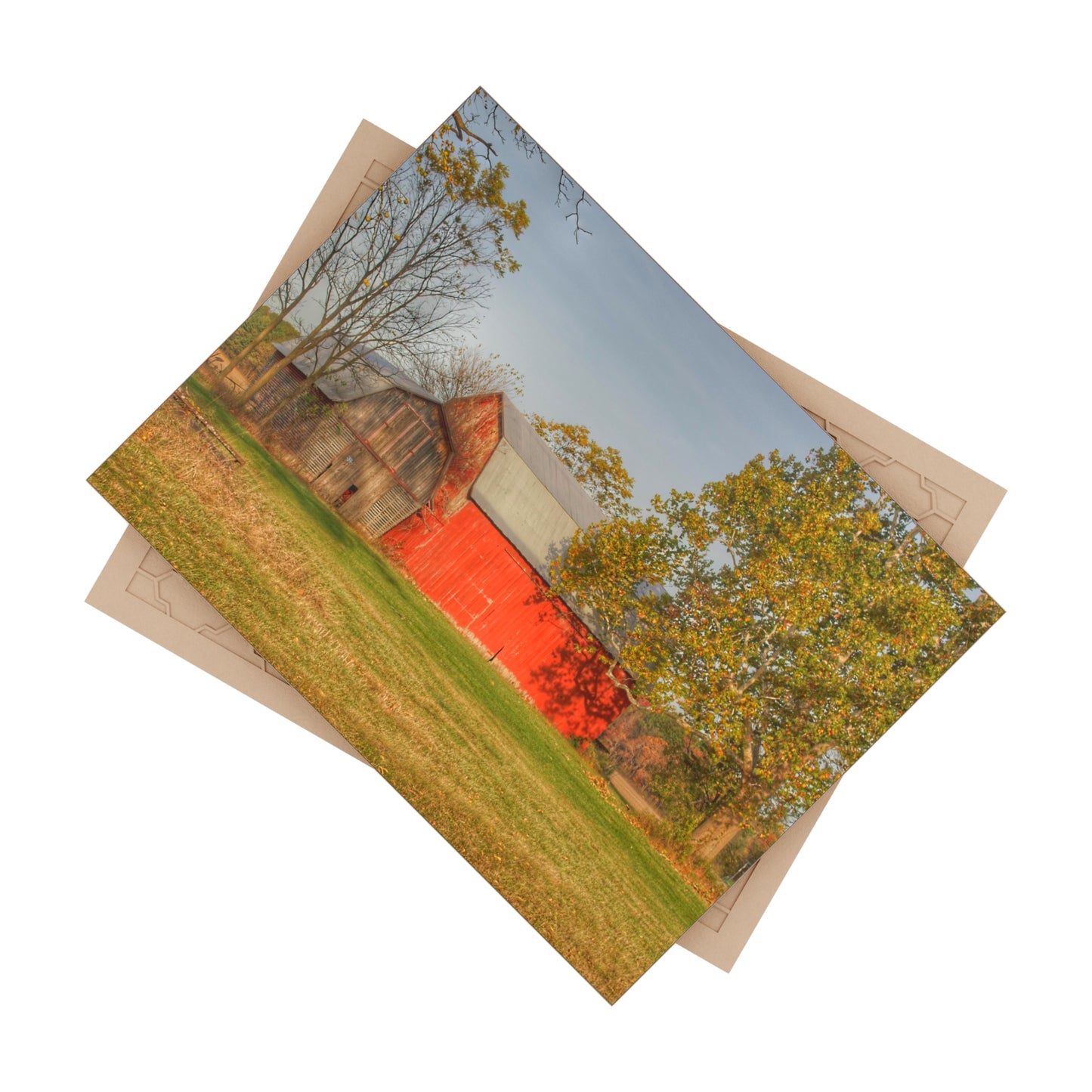 U R There Photography Barkley Road Red I Rustic Farmhouse Decorative Ceramic Tile