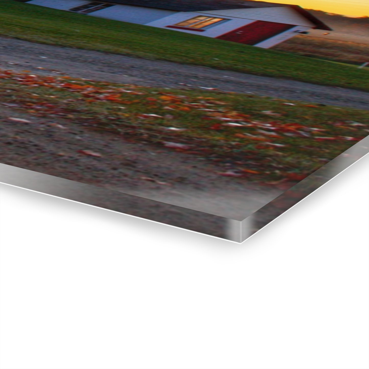 U R There Photography Haines Road Red at Sunrise Rustic Farmhouse Acrylic Wall Print