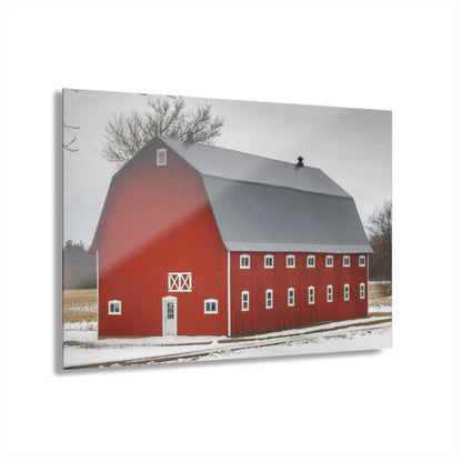 U R There Photography Hollow Corners Red Tree Silo II Rustic Farmhouse Acrylic Wall Print