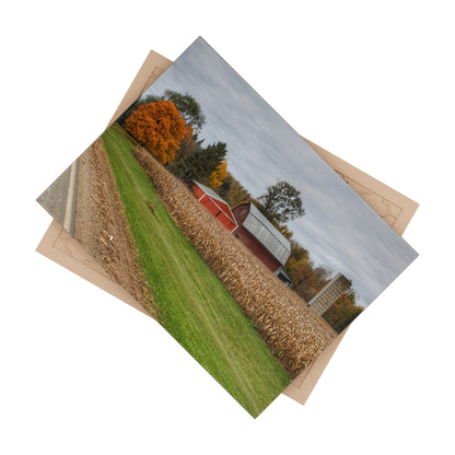 U R There Photography Birch Run Road Reds Rustic Farmhouse Decorative Ceramic Tile